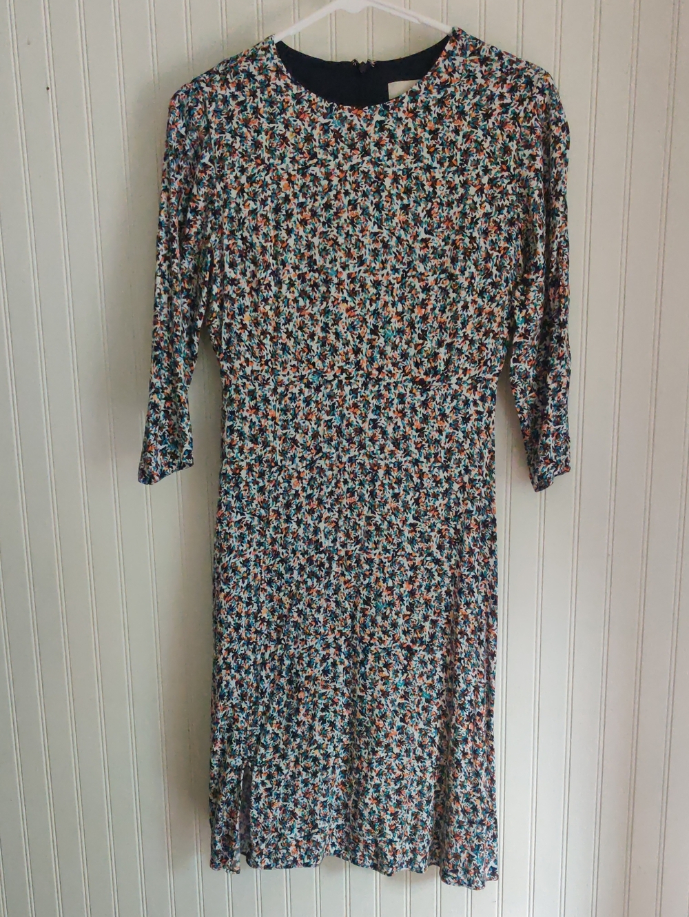 LOFT Teal, Coral and Cream Floral Midi Dress 2P